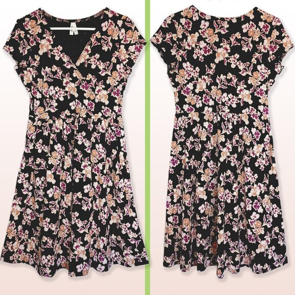 Pact Organic Cotton Fit & Flare Crossover Dress Wrap Front Size S NWOT - Picture 1 of 10